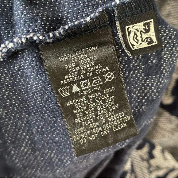 Obey Propaganda Baja Hoodie Womens Medium Blue Striped Pullover Boho Surf Skate - Picture 7 of 9